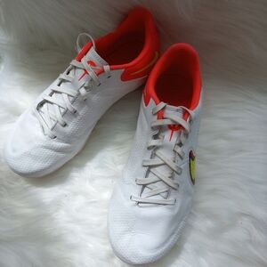 Nike Tiempo Men's Orange/White Athletic Shoes Size 6Y US